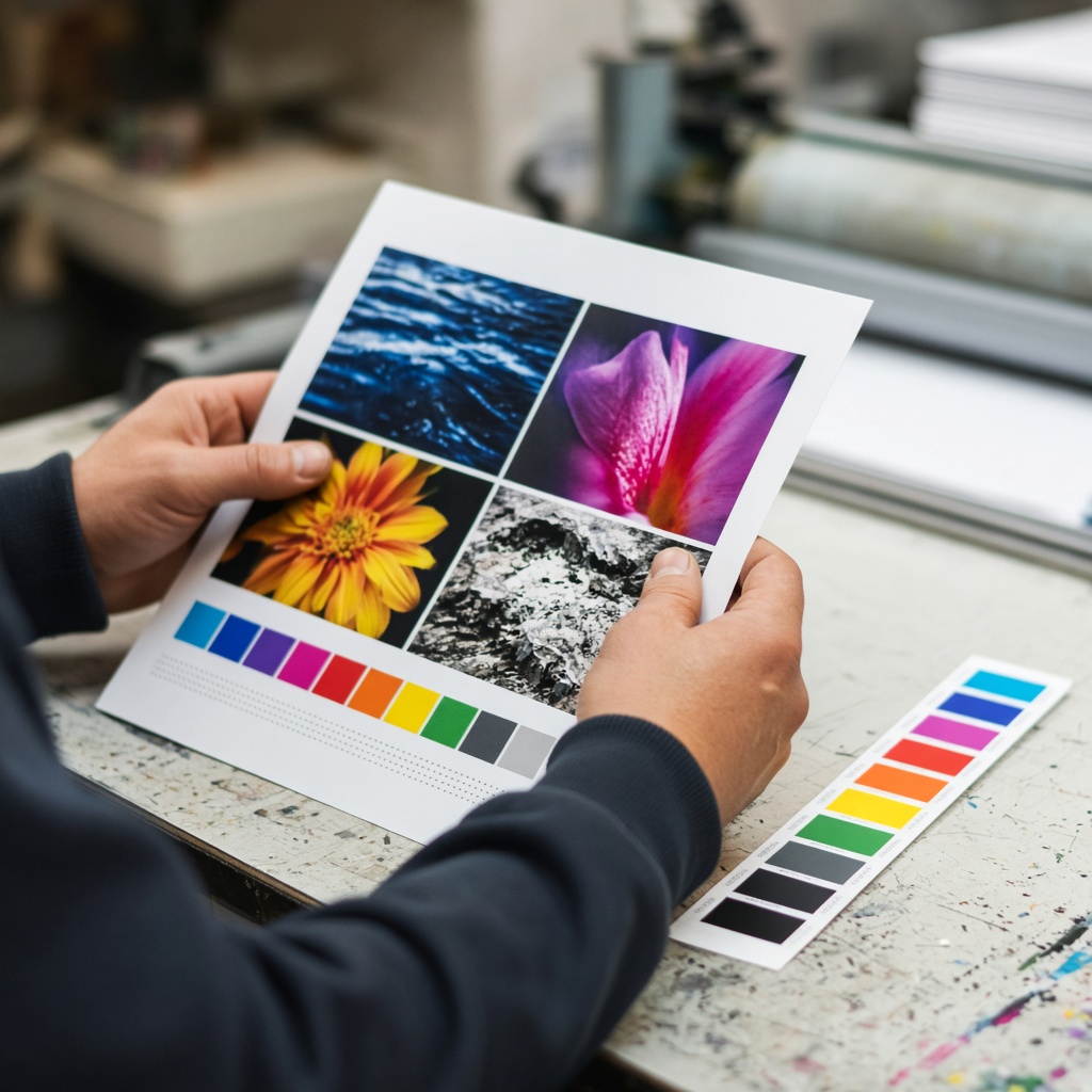 Prueba de color y control CMYK en taller