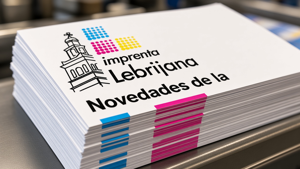 Detalle de borde de folletos offset recién cortados